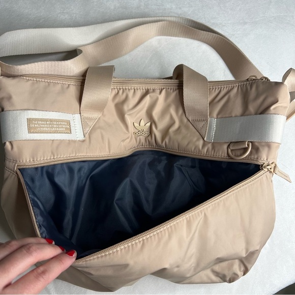 Adidas Puffer Shopper Tote in Beige and Tan - Picture 5 of 11